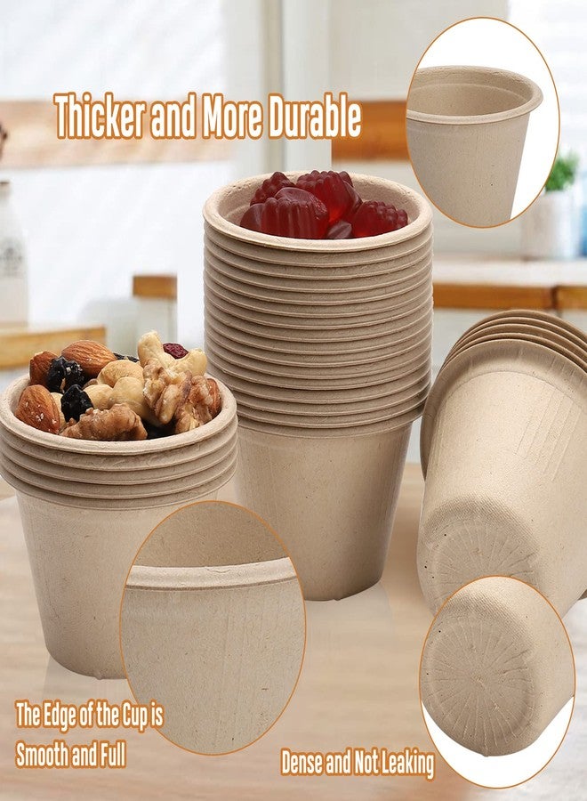 Visen 100 Pack Compostable Portion Cups,Disposable Paper Cups for Condiment,4 oz Food Sample Cups,100% Biodegradable Souffle Cups,Disposable Cups for Jello Shot & Samples Honey Nuts (Natural) - Image 3